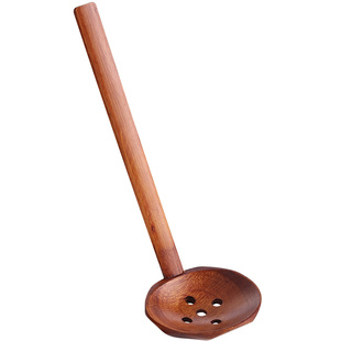 木勺子长柄勺日式拉面勺子龟甲纹汤勺家用木漏勺火锅勺漏勺商用