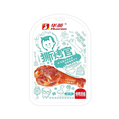 华英撕烤官烤鸭翅根原味80g鸭肉