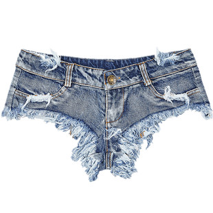 夜场钢管舞超短裤露屁股美式低腰短裤女牛仔裤辣妹热裤heels舞服