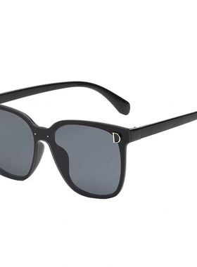 墨镜连体无边框圆脸街拍太阳镜