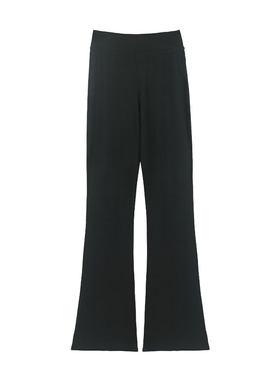 莫代尔黑色女童喇叭裤练功服套装