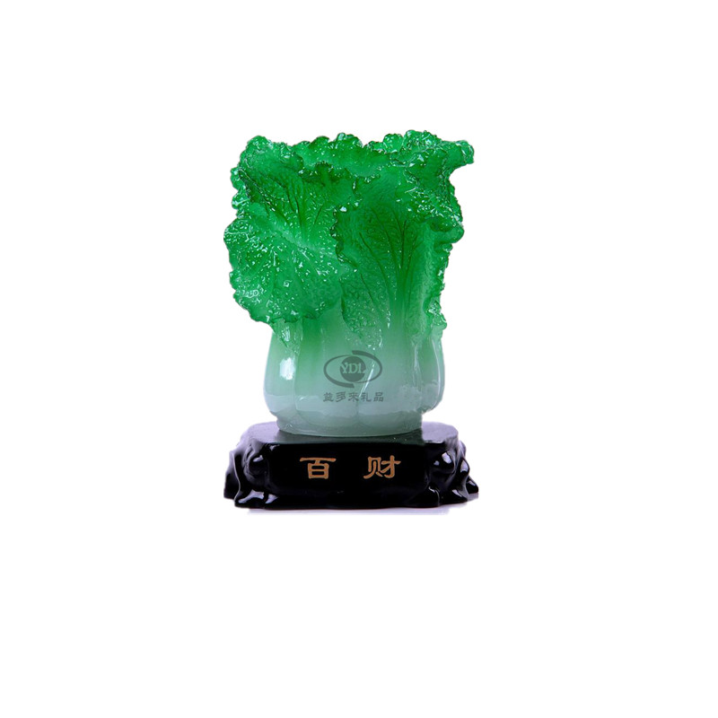 包邮招财玉白菜家居用品开业笔筒