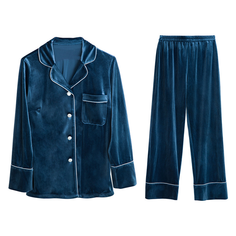 金丝绒修身保暖性感两件套家居服