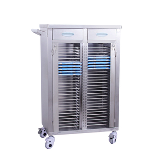 不锈钢病例夹车医院实验文件档案柜查房车加厚收纳车护士病历推车