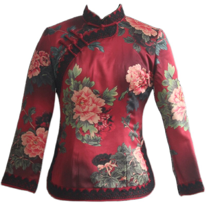 加厚年轻款茶服小棉袄旗袍上衣