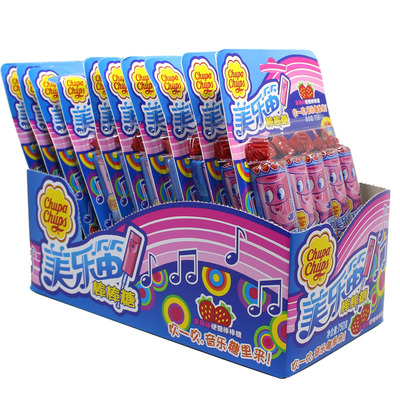 珍宝珠美乐笛棒棒糖五支装口哨糖草莓味硬糖小吃节创意音乐糖礼物