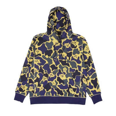 【Ohh】现货RIPNDIP NERM CAMO PULLOVER SWEATER贱猫迷彩帽衫