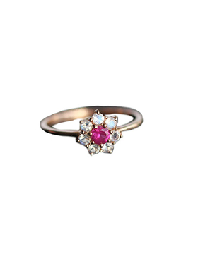 天然斯里兰卡月光石戒指轻奢证书