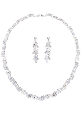 锆石项链耳环婚纱礼服晚宴首饰