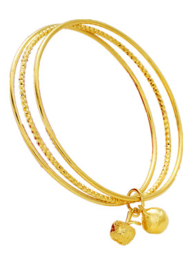 多圈爱心钥匙小吊坠仿黄金手环