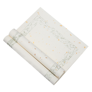 贡玉宣对联宣纸书法专用纸四尺对开仿古条屏横幅宣纸半生半熟蜡染宣纸书法作品比赛专用纸小楷行书篆隶作品纸