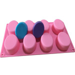 xj207 硅胶蛋糕模具 八孔椭圆模具 手工皂模具 烘焙麿具 耐高温