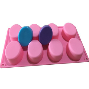 xj207 硅胶蛋糕模具 八孔椭圆模具 手工皂模具 烘焙麿具 耐高温