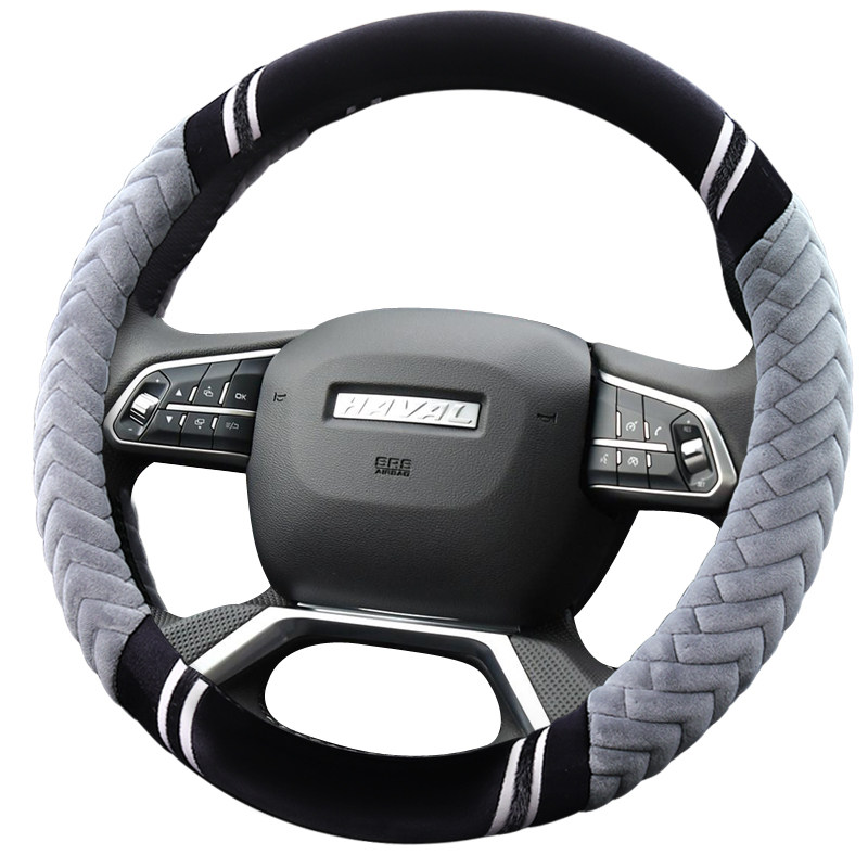 哈弗H2sH5H6Coupe H1H7H8H9长城M2C30C50 M4汽车方向盘套冬季毛绒
