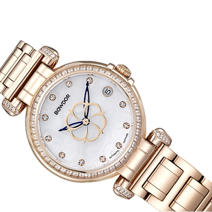 正品宝舵手表幸运时间系列自动机械女表钢带腕表防水送表带88065