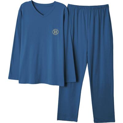 莫代尔男士秋季大码宽松套装睡衣