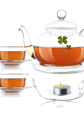 TAYOHYA多样屋正品 透明花茶壶 高硼硅耐热玻璃内胆茶隔冲泡茶壶