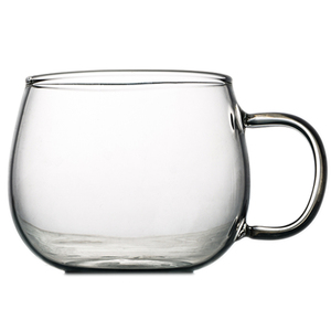 简约家用透明玻璃茶杯耐热带把咖啡杯 加厚单层绿茶杯水杯 花茶杯