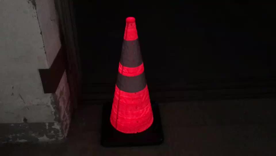 Tc109 Retractable Traffic Safety Cones With Led Light Folding Cone