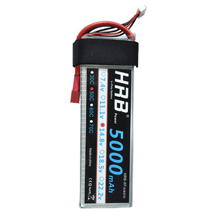 HRB航模锂电池5000mAh50C 2s 3s 4s 5s 6s大E大脚车涵道机T插XT60