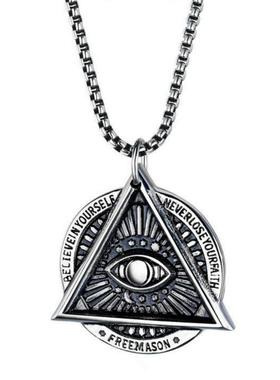 共济会恶魔之眼项链单身学生复古