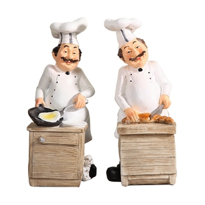 美式复古创意厨师摆件家居西餐厅咖啡店酒柜红酒架个性装饰品摆设