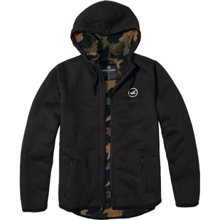 美国Hollister海鸥冬加绒加厚卫衣男连帽拉链羊羔绒外套休闲学生