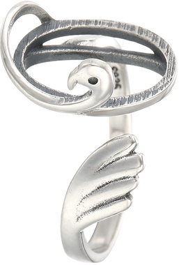 纯银蜜蜡绿松石戒指空托