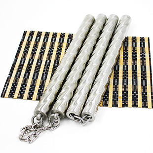 螺纹双截棍不锈钢麻花双节棍初学者成人实战二节棍儿童训练两节棍