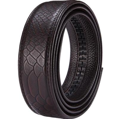 无头龙纹腰带条3.5cm真皮自动扣