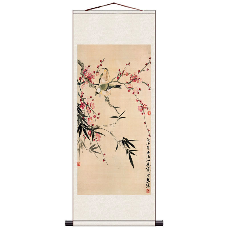 茶楼紫梅报春喜上眉梢文雅字画