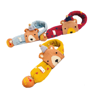 宝宝围巾可爱小熊婴儿秋冬季保暖男女儿童卡通围脖小孩脖套0-8岁