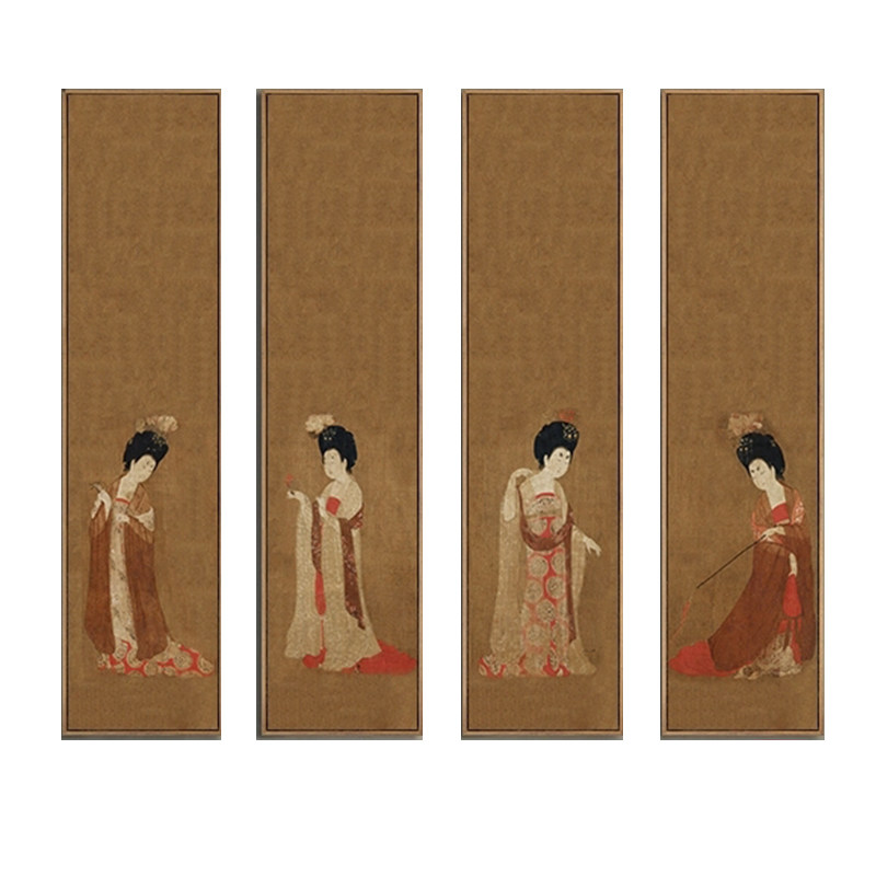 仕女图新中式风样板房客厅装饰画