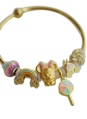 生肖鼠粉色转运珠礼物本命年红绳