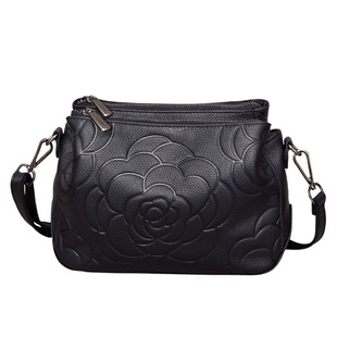 女士包包2025新款百搭真皮女包压花中年妈妈包多层手提单肩斜挎包