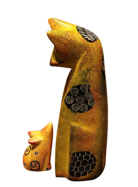 非洲肯尼亚猫老鼠纯手工艺品装饰