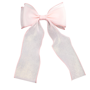 女童花童发饰灰色纱蝴蝶结飘带儿童发夹宝宝头饰头纱公主发卡韩国