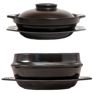 石锅拌饭专用石锅韩式陶瓷石锅砂锅煲仔饭/黄焖鸡米饭砂锅 2件套