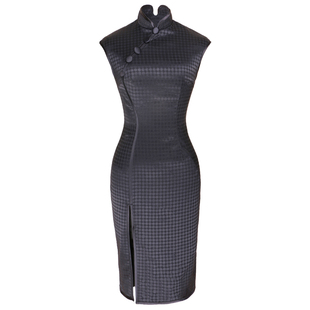 复古优雅国风敬酒服上海滩少女短款改良紧身高开叉旗袍连衣裙