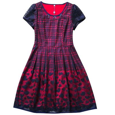 古贝莎新款蕾丝A字碎花连衣裙