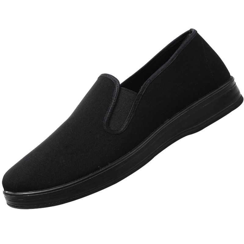 春秋老北京布鞋男单鞋休闲厨师鞋男款开车软底工作鞋工装黑色男鞋