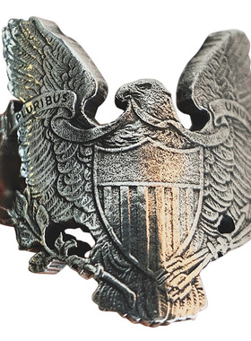 不同摩根银币飞鹰朋克开口戒指