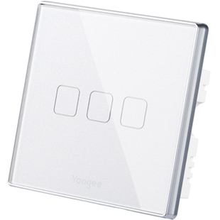 Yoogee优阁智能触摸遥控墙壁开关面板86型单接收三开兼容博联