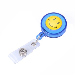 卡仕达笑脸可拉伸易拉扣透明60cm长医院方便打卡护士医生胸牌工作证夹子胸卡员工厂牌配扣子滴塑可定制胶LOGO