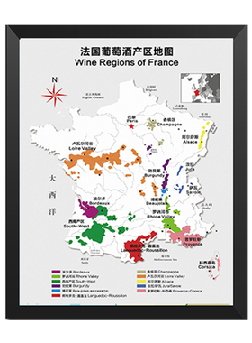 法国地图会所装饰画