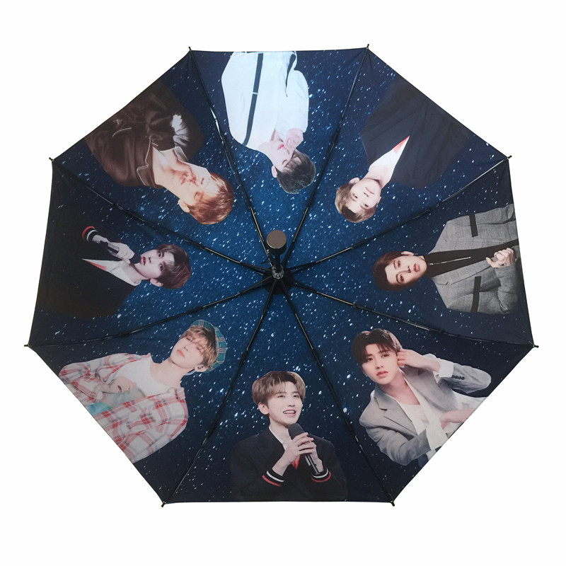 蔡徐坤星空雨伞明星周边应援黑胶