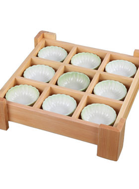 日式火锅蔬菜拼盘木盒套装九宫格餐具组合多功能料理盒商用长方形