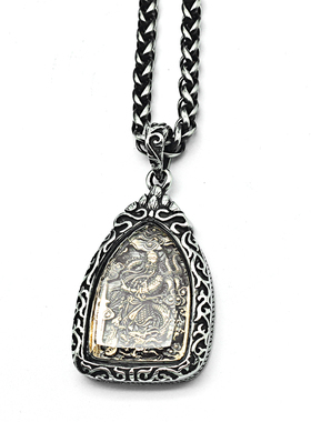 关公佛牌项链男个性潮人霸气钛钢