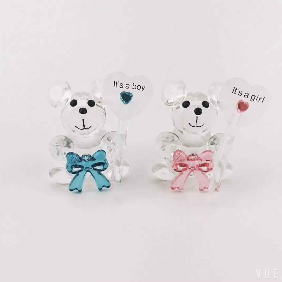 2017 Glitta Crystal Figurines Wholesale Crystal Baby Favors Cute Bear