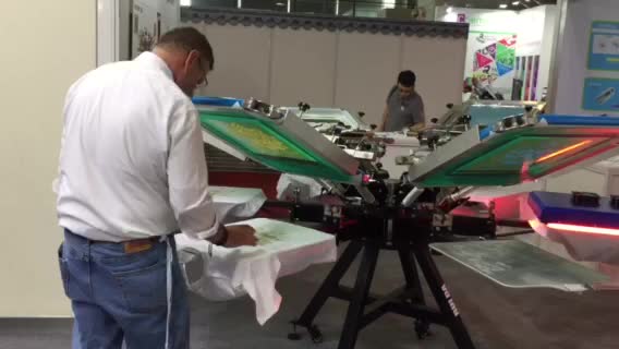 Carousel Serigraphy 6 Color 6 Station Manual High Precision Screen